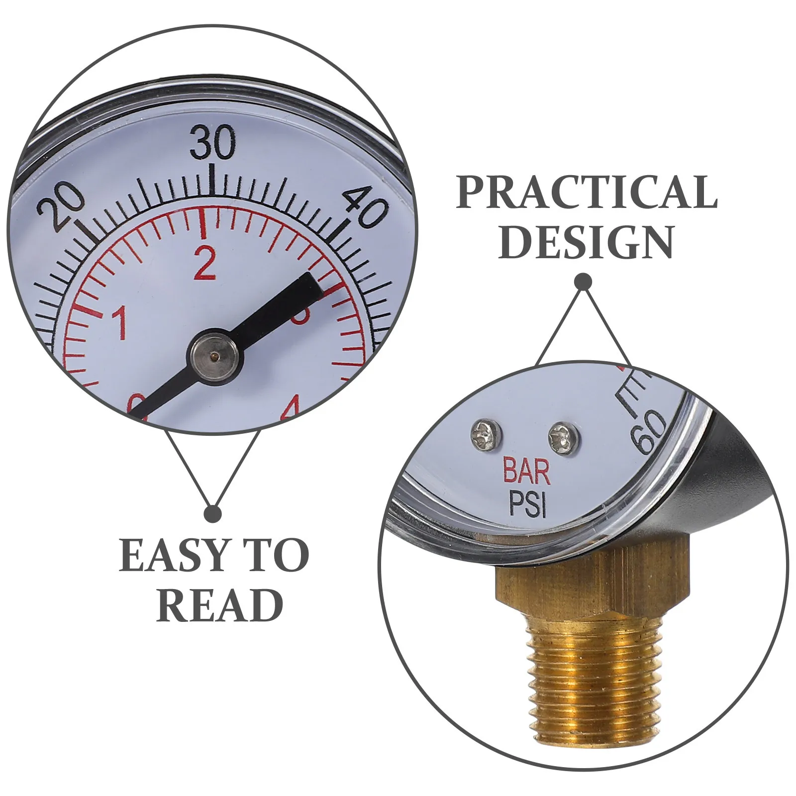 

1Set Water Pressure Gauge Professional Pool Filter Gauge for Swimming Pool Spa Hot Tub Aquarium Outdoor Garden Use