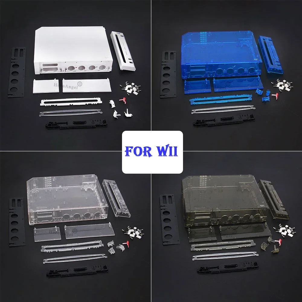 11 Colors Replacement For Wii Game Console Black White Blue Transparent Full Case Cover Housing Shell w Buttons w Retail Packing