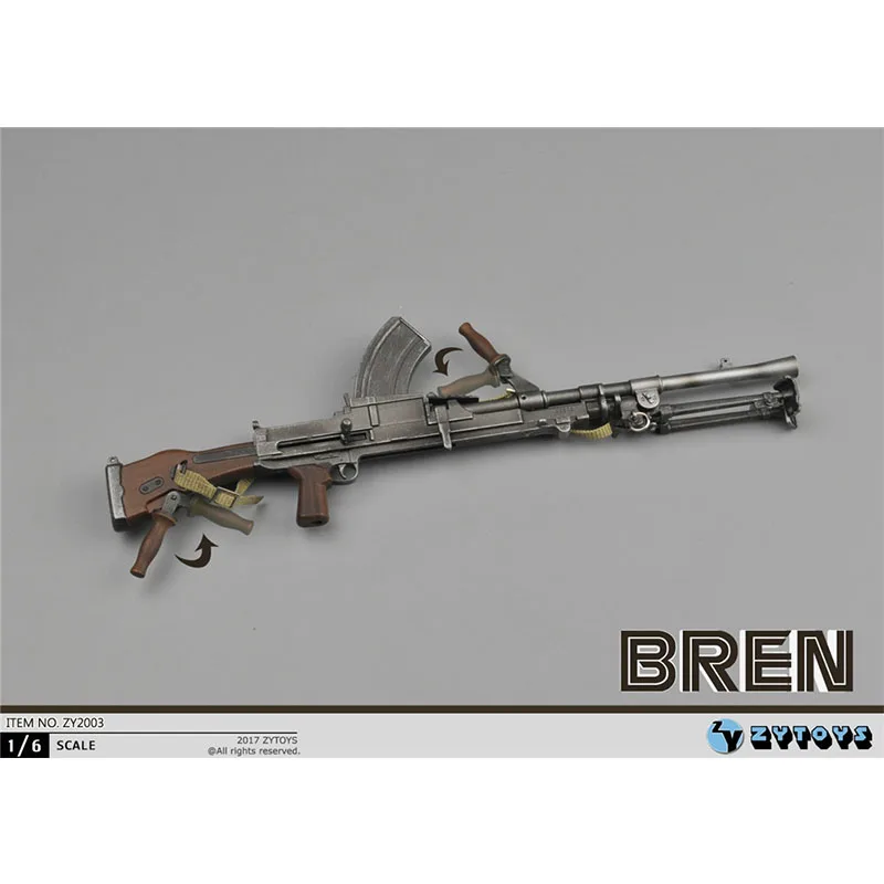 ZY2003 1/6 Skala Bren Light Machine WW2 Broń Brytyjska Armia Żołnierz Akcesoria dla 12-calowych figurek akcji Kolekcja wojskowa
