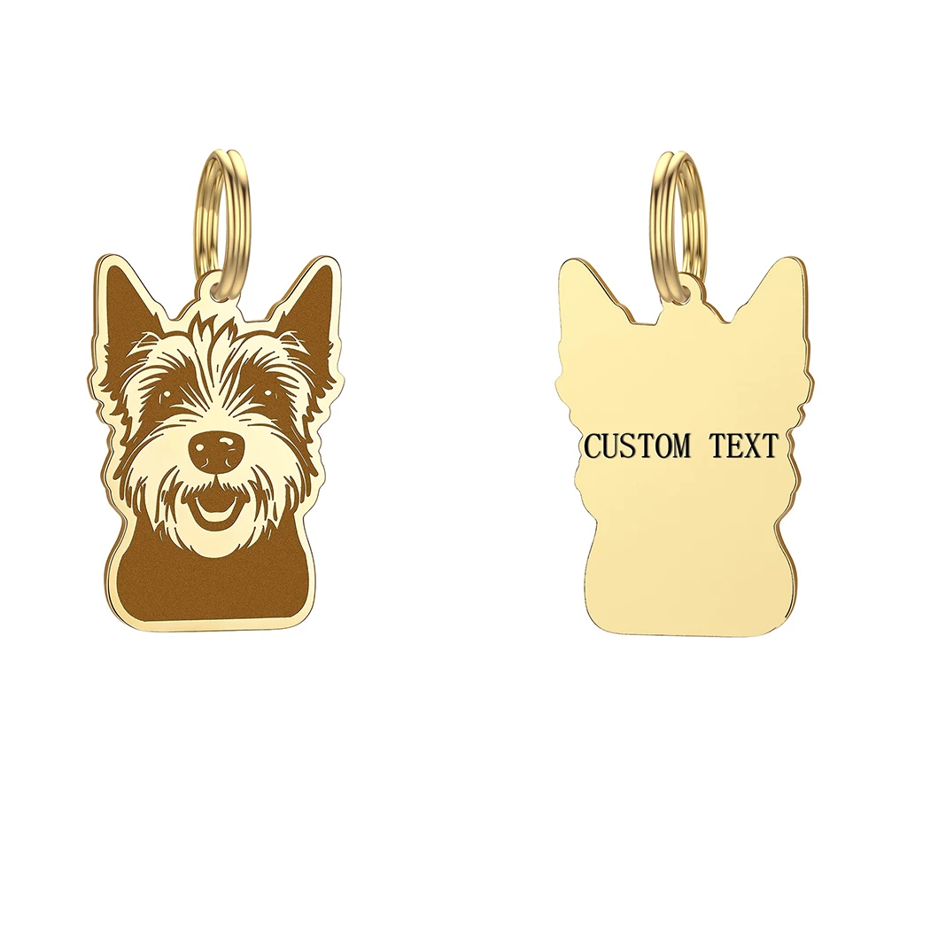 West Highland Terrier ID Tag Name Phone Collar Custom Engraved Keychains