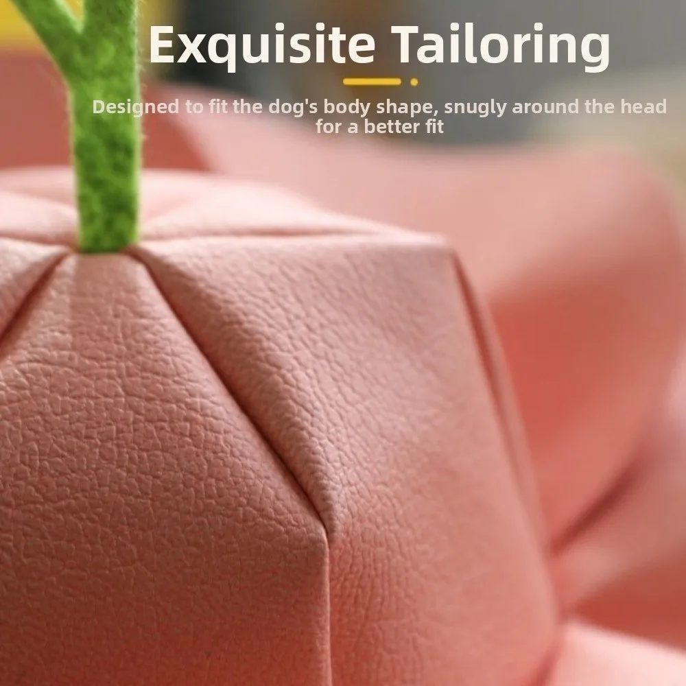 

Flower Shape Dog Sun Hat Breathable Artificial Leather Pet Sunshade Hat Sheep Horn Shape Cooling Beach Hat Travel