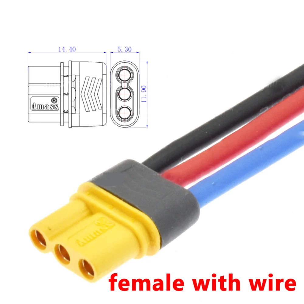 10/20/30/50CM/1M With Wire Drone Harness Accessories MR30 Male to Female Adapter Battery Extension Cable Silicone Connector