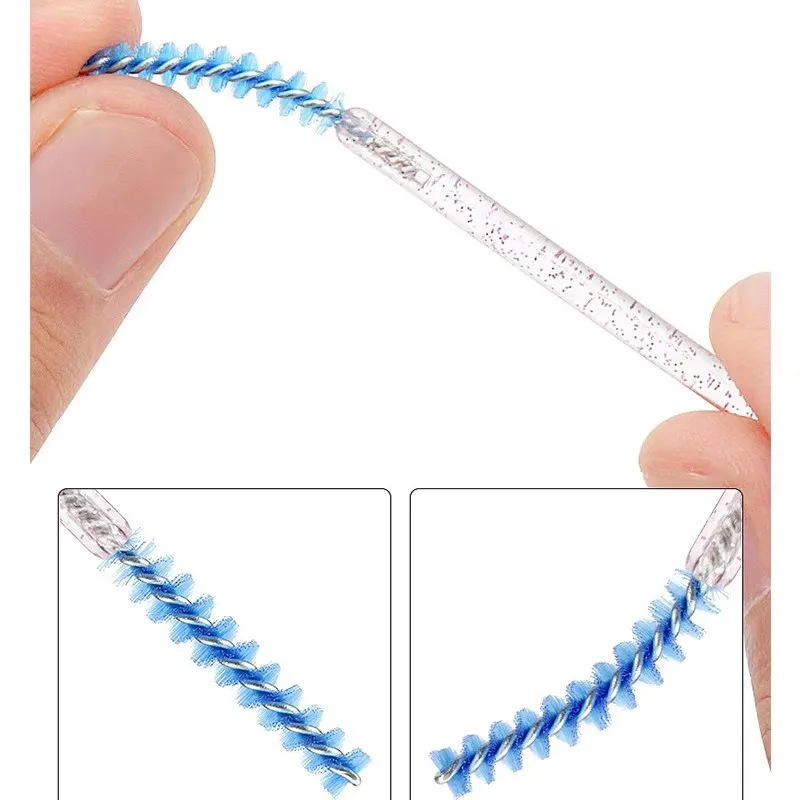 50 قطعة فرشاة رمش حلزونية جديدة قضيب كريستال يمكن التخلص منه مستقيم رئيس رمش فرشاة ماكياج أداة عصا الماسكارا قضيب تمديد #3