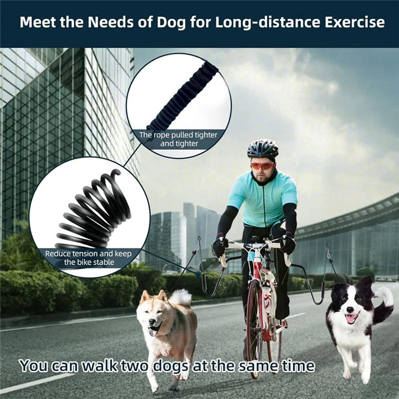 A25F-para montar, hacer ejercicio, ciclismo, correa de bicicleta para perros, accesorio resistente, correa de bicicleta para perros manos libres
