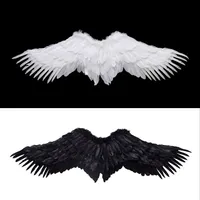 Black White Feather Angel Wings Adult Children's Swallow Bird Costume Cosplay Halloween  Props Party Home Wedding Festival