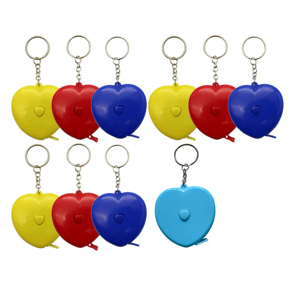 

10 pcs Heart Shaped Tape Measure Retractable Ruler Soft Flexible Pocket Size Portable Measuring Tool for Sewing Medical