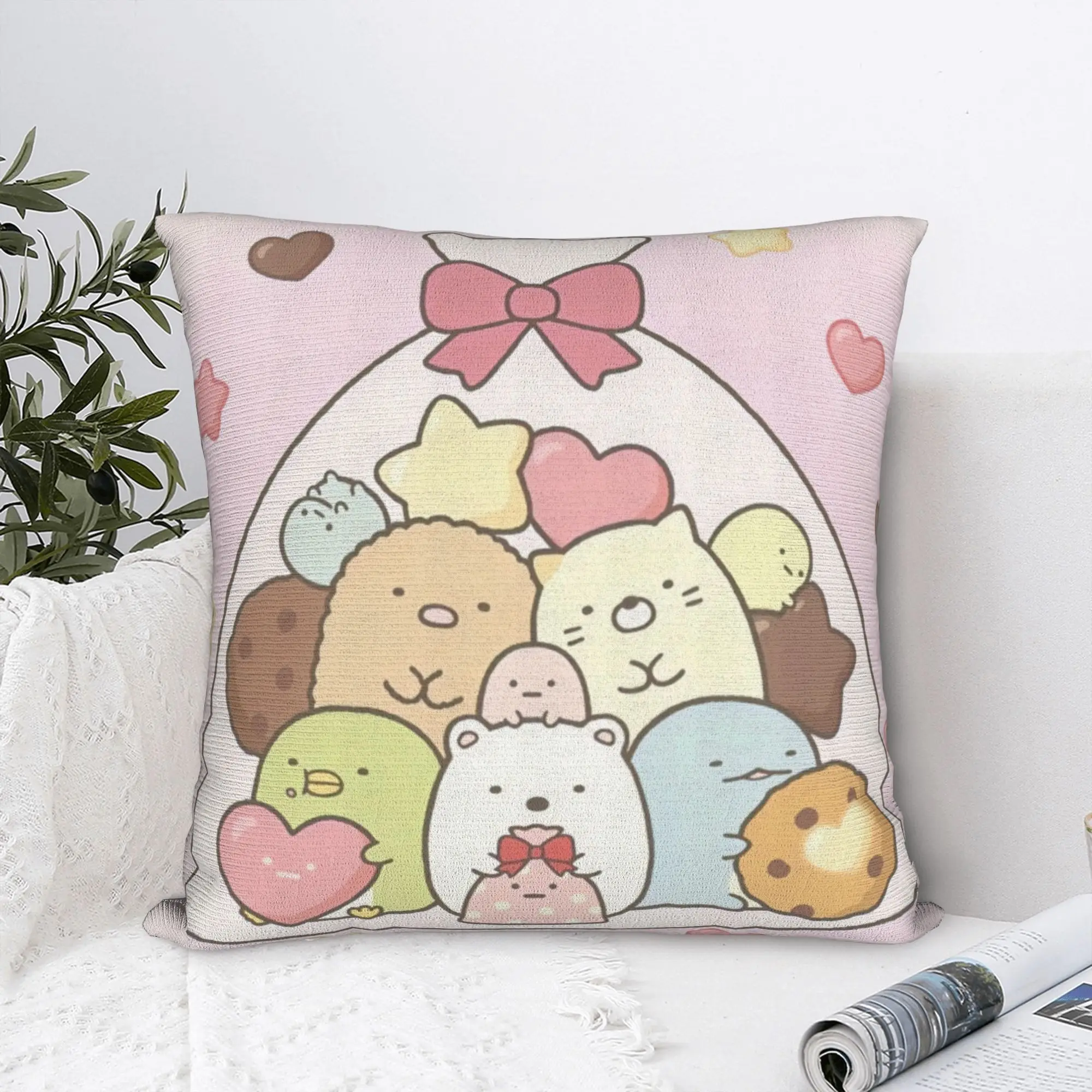 Anime Sumikko Gurashi Cushion Cover 45x45cm Japanese Cartoon Game   Soft Modern Pillow Decor Home