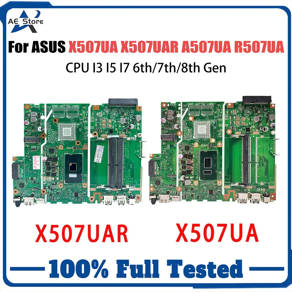 

X507UF Notebook Mainboard For Asus X507UBR X507UB X507UFR X507UAR Y5000UB Laptop Motherboard I3 I5 I7 6th/7th/8th Gen CPU