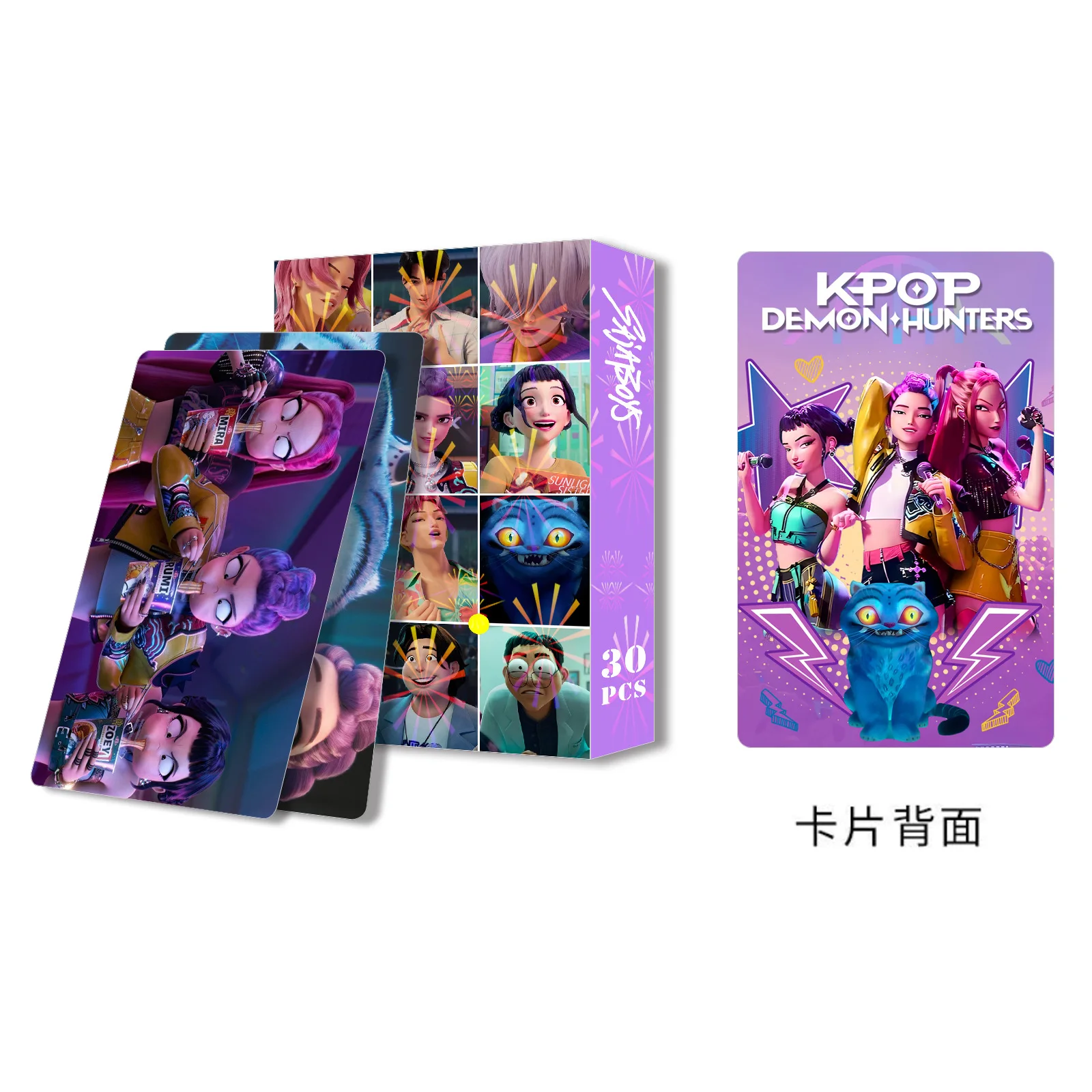 30 بطاقة غزة للأولاد Huntrix Girls KPop Devil Hunter LOMO، مجموعة بطاقات صور الرسوم المتحركة،
