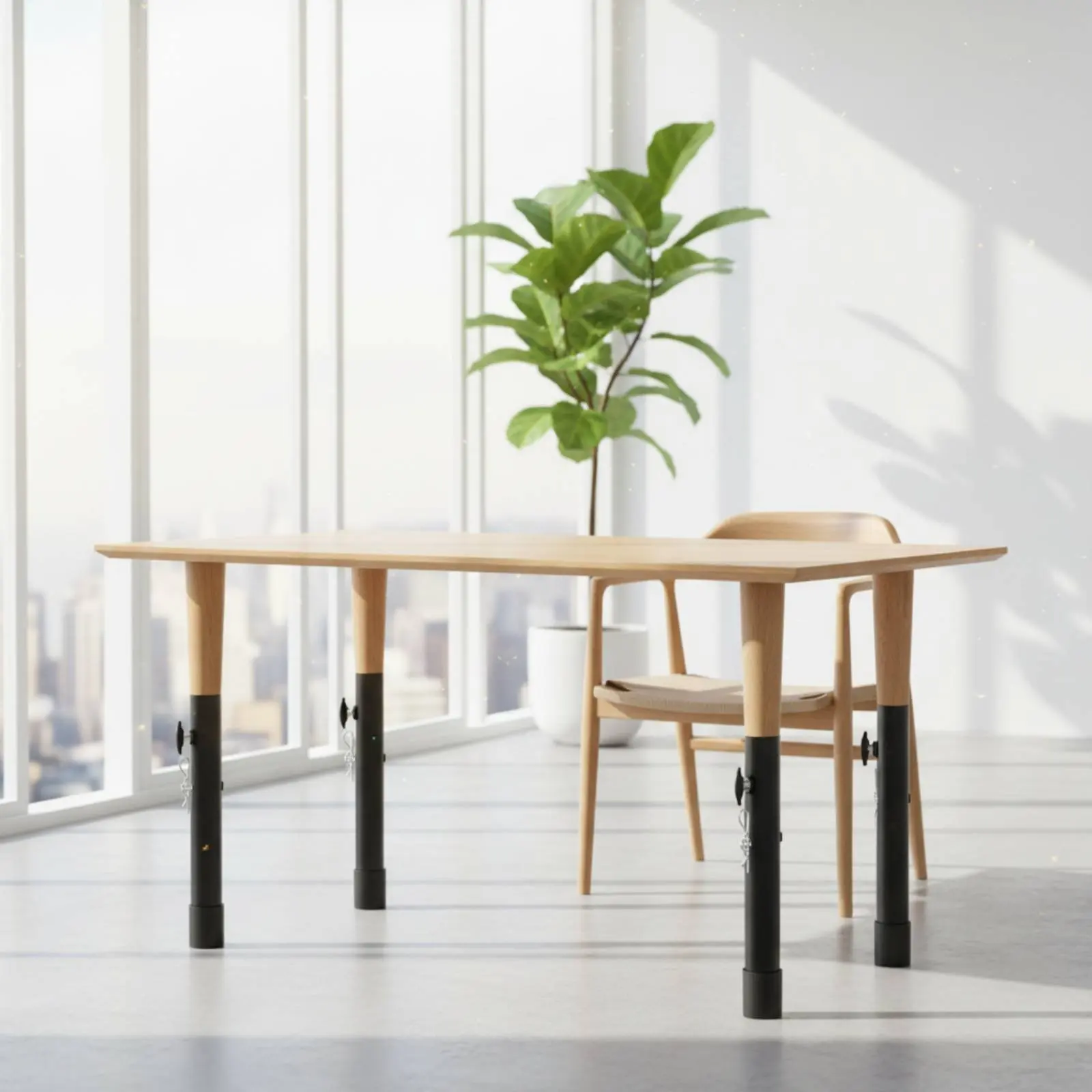 4 Pieces Folding Table Leg Extension Rust-Resistant Folding Table Leg Extender Workbench Height Extender Anti-Wobble Design