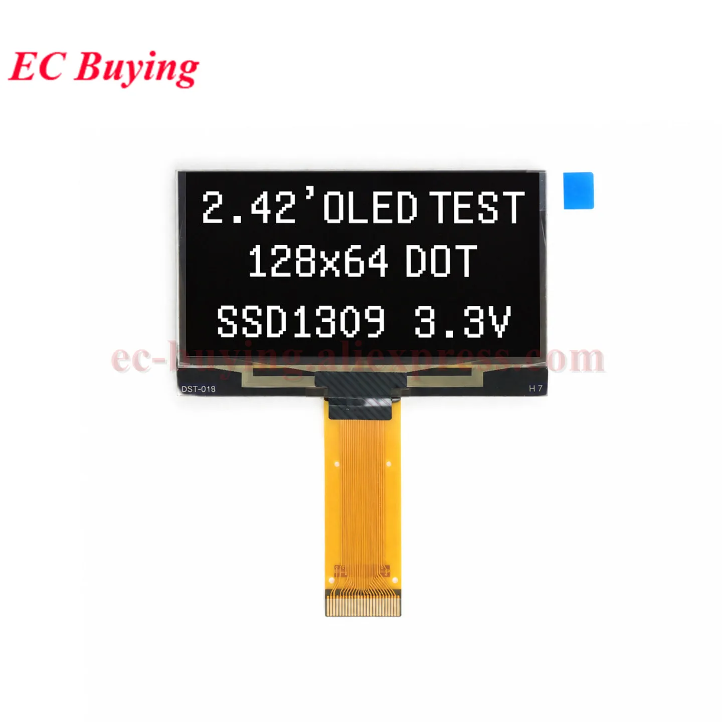 Módulo de Display OLED de 2,42 polegadas, Tela LCD de 2,42'' 128x64 Pontos 12864 com Driver SSD1309 SPI/IIC I2C Branco Azul Amarelo Verde 4 7 Pinos