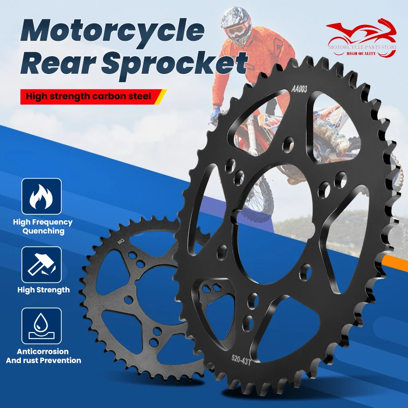 

520 43T 46T Rear Sprocket For Kawasaki ZX-6R ZX600 Ninja 07-15 ZX-6RR ZR Z 750 R S 07-12 400 Ninja ER-6n ER EN EX KLE 650 Z650