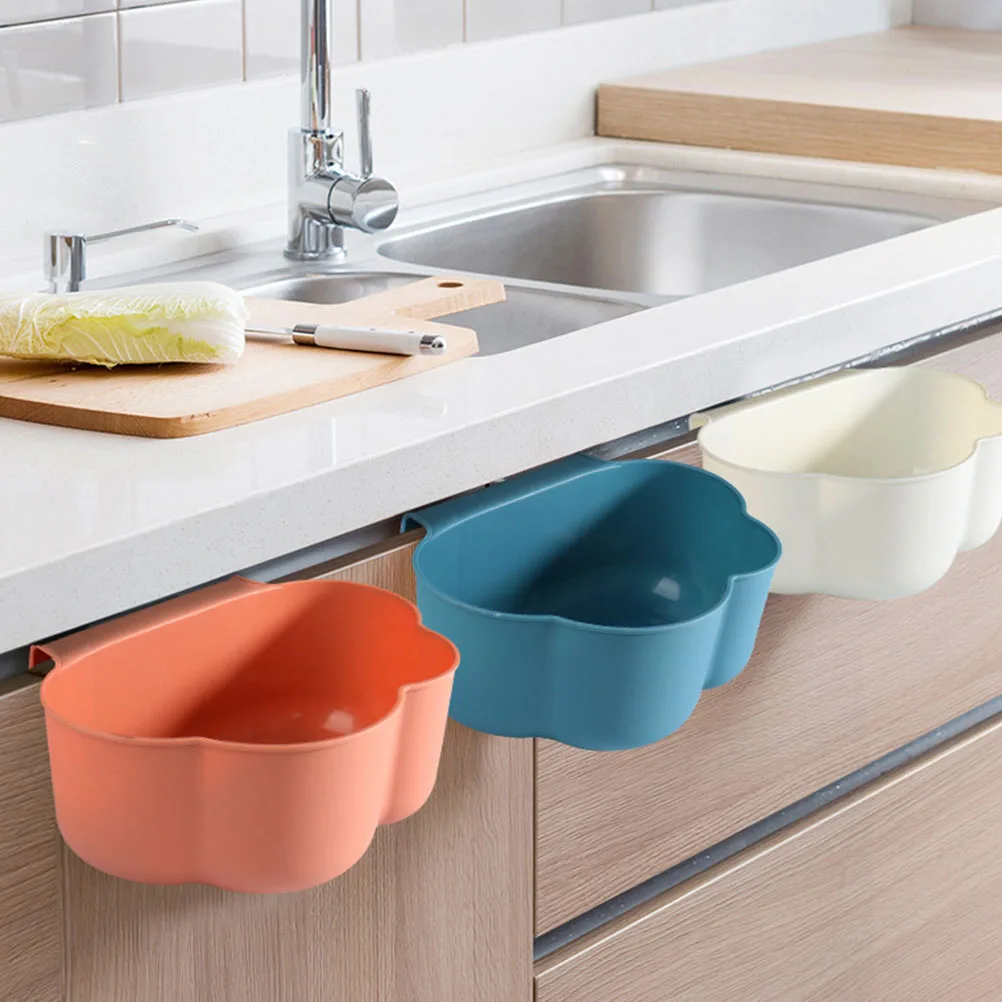 

4Pcs Kitchen Trash Can Plastic Storage Wastebasket Household Garbage Bin Mini Hanging Pantry Cupboard Under Sink Sorting Home