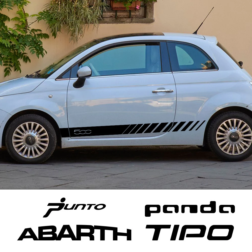 

Автомобильная наклейка в полоску для Fiat 500 500X 500C Panda 169 141 2 Punto Abarth Tipo дверная боковая юбка Декор наклейка авто тюнинг аксессуары