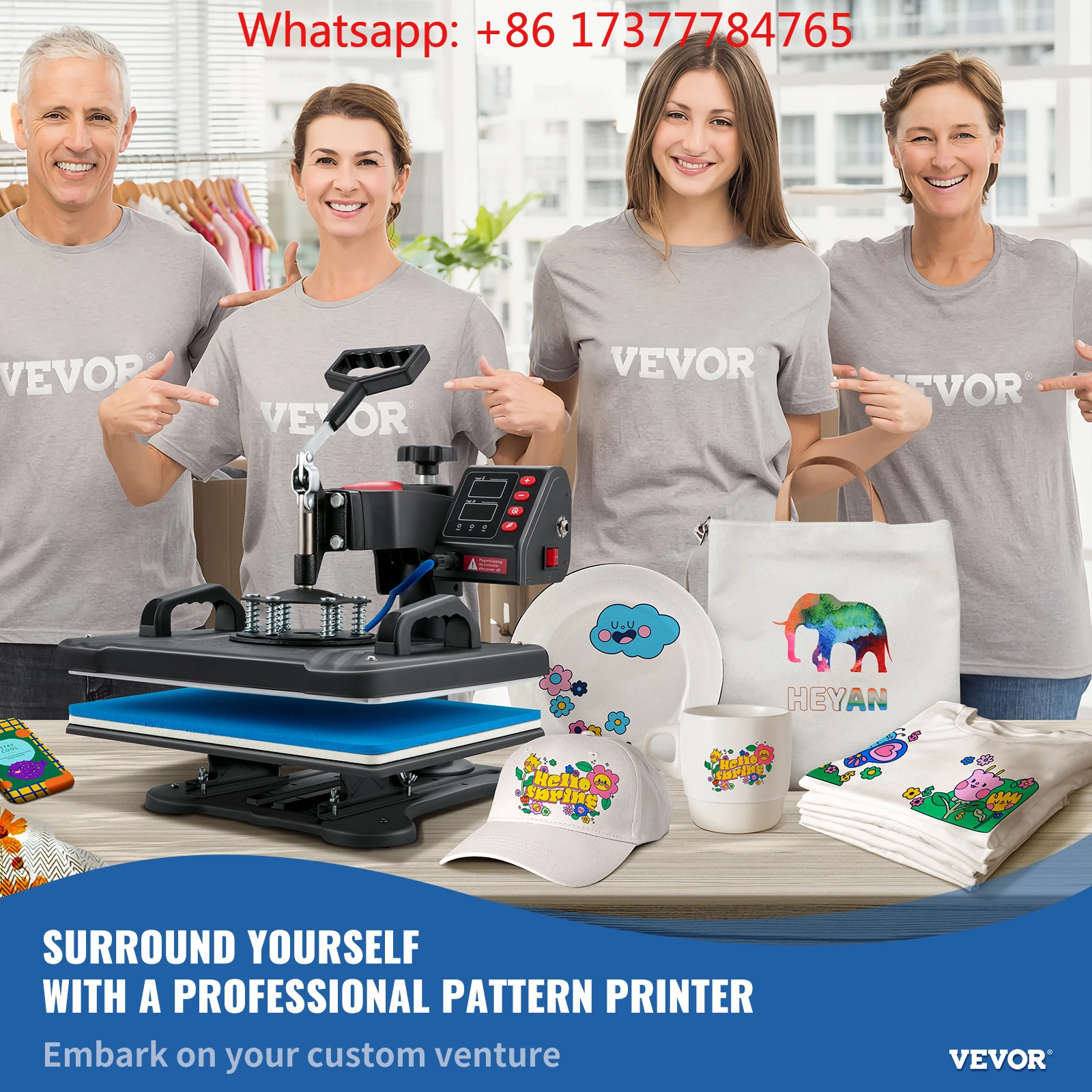 Clamshell 12x15in 5in1 Heat Press Digital Precise Temperature Control Sublimation Transfer Machine