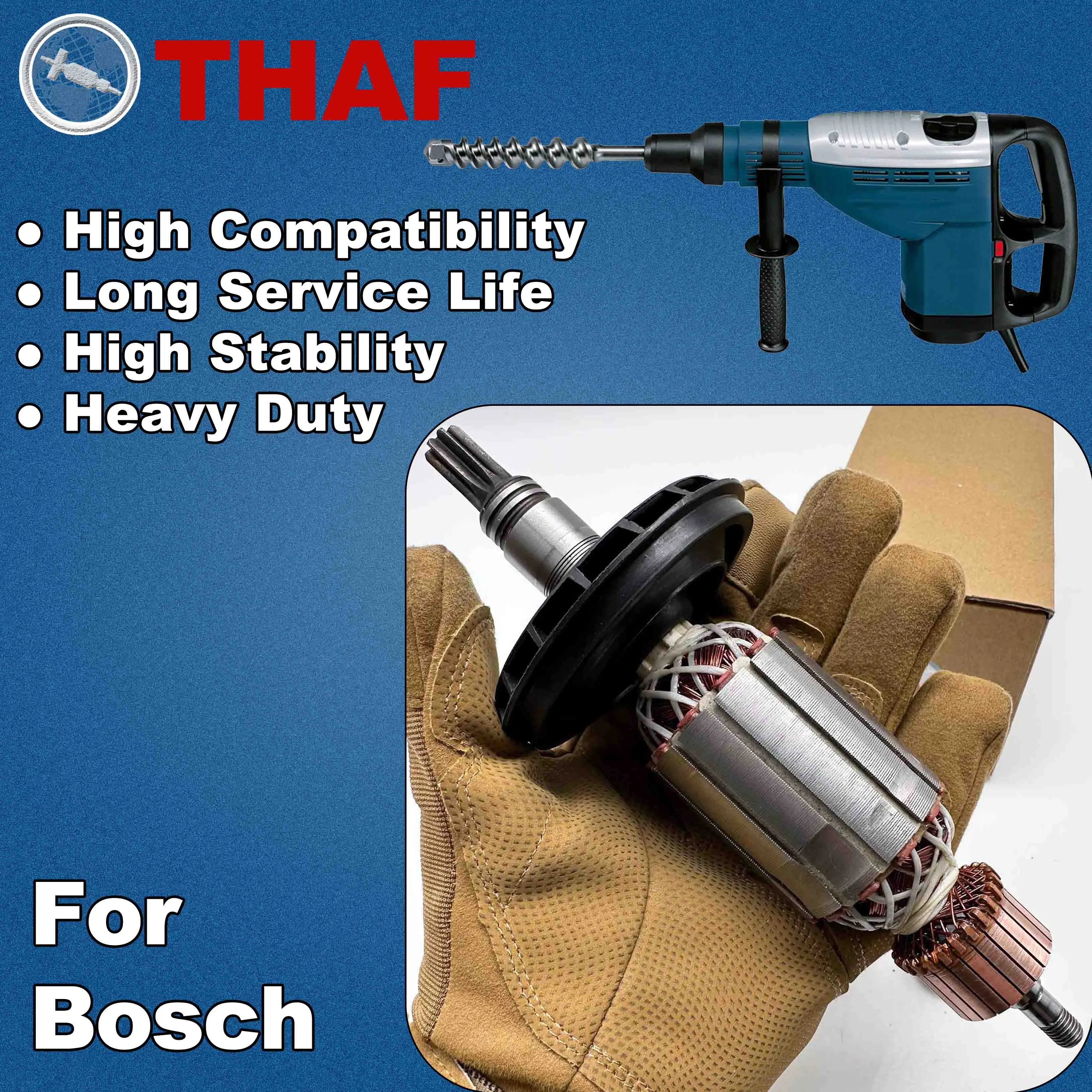 AC 220V 240V GBH7-46 GBH7DE Armature Rotor For BOSCH GBH7-46DE Hammer Drill Spare Parts Rotary Hammer GBH 7-46 DE GBH 7 DE
