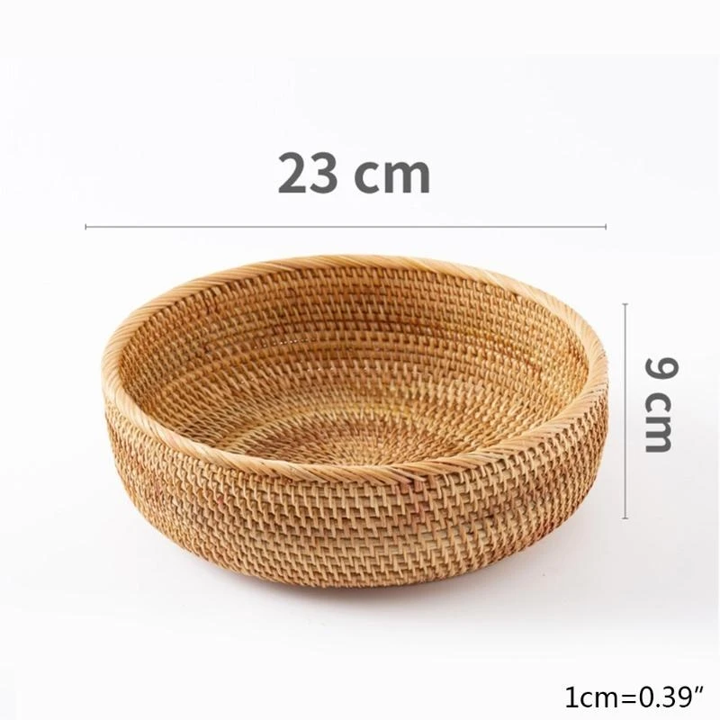 Handmade Living Room Snack Fruit Bowl Vegetable Basket Wicker Picnic Tray Food Bread Dishes Multipurpose Drying high quality view 6