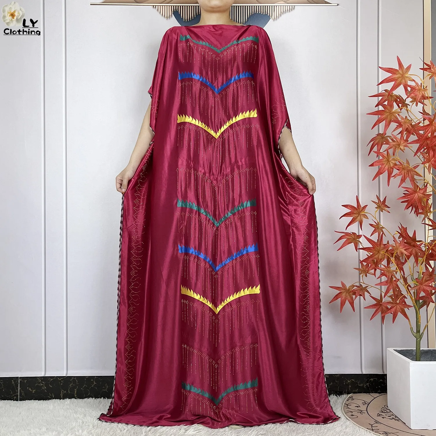 2024New style Muslim Prayer Clothing African Abaya Women Dress Diamond Loose Robe Dubai Woman Casual Clothing Islamic Clothing