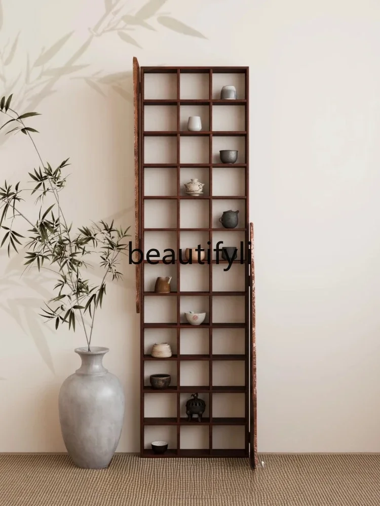 Bogu rack Solid wood teacup rack Duobao Pavilion Wall-mounted storage Antique shelf grid rack