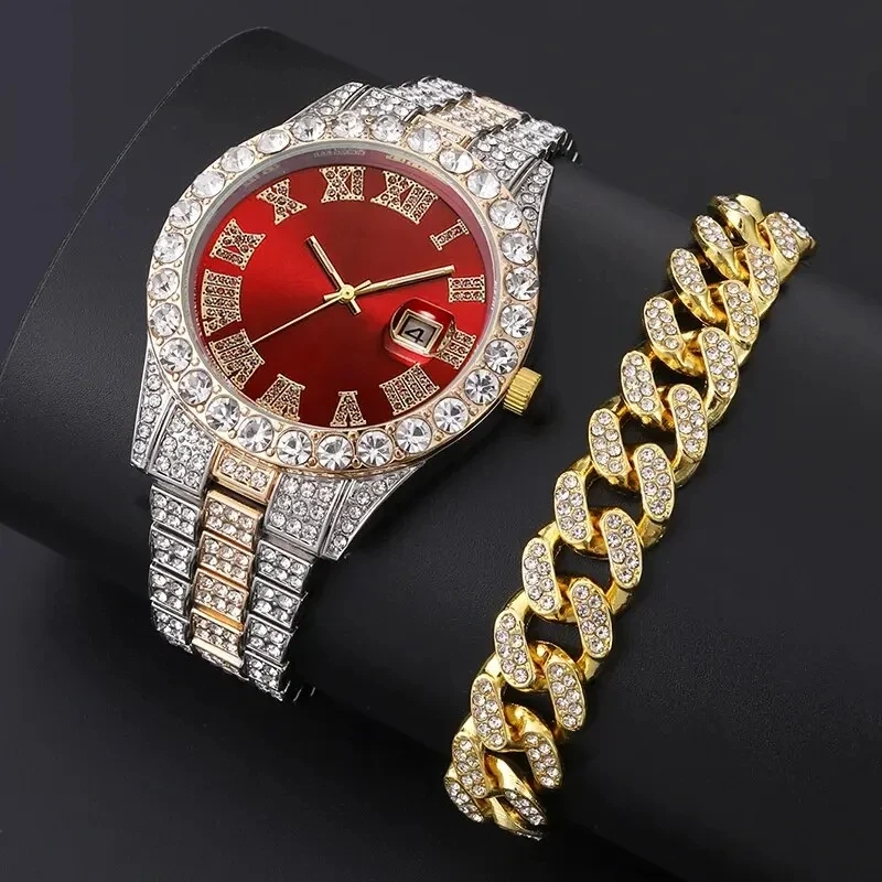 Fashion Diamond Men Women Watches Gold Watch Ladies Wrist Watch Luxury Rhinestone Unisex Bracelet Watches Female Clock Relogio