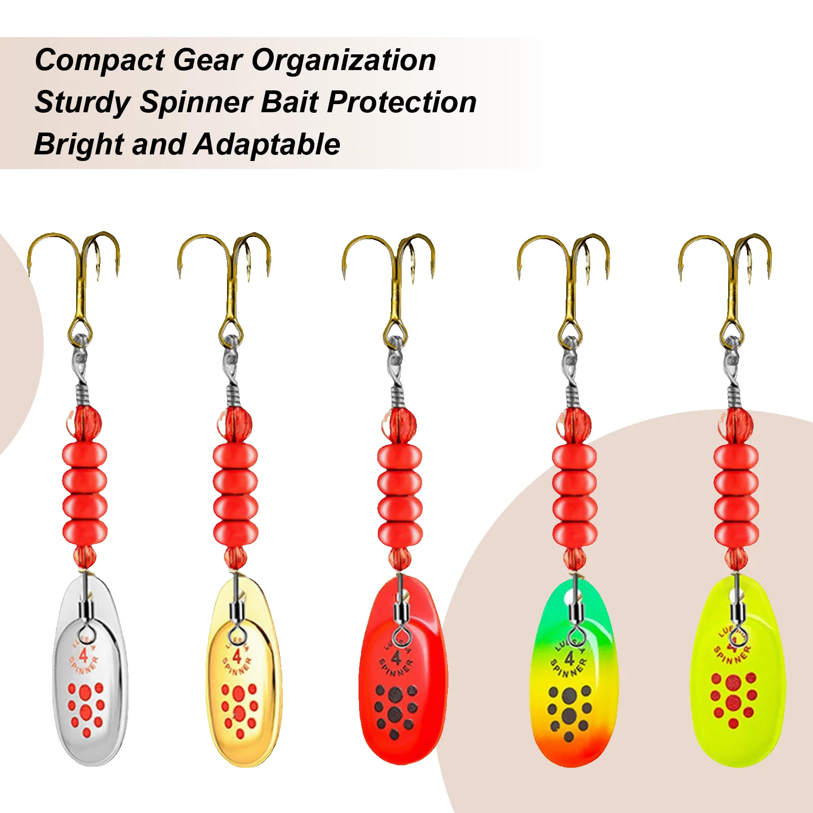 

Bass Spinner Baits Swimbait For Bass Trout Pike 5 Pieces Lures Gear Jigs With Bright Colors For Water Walleye Lake Sea Catfish