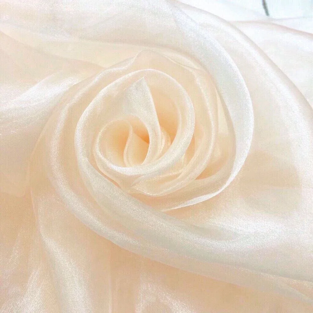 Pearl Transparent Semi-Stiff Crystal Organza Fabric Designer Wedding Decor Photography Stage Backdrop Drapes Material Fabric