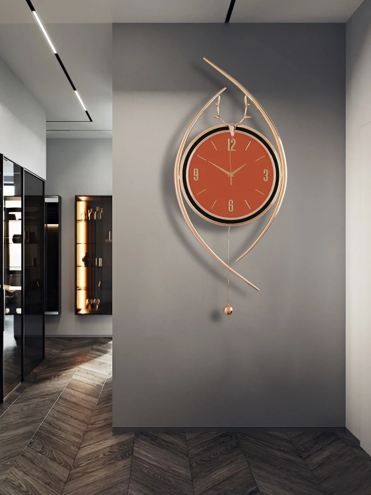 2022 new clock wall living room home modern light luxury fashion simple atmosphere high-end mute