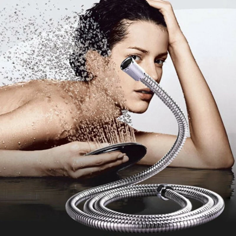 Multifunctional Shower Head Handheld Shower Head Water Saving Belt 1.5M Hose Silver
