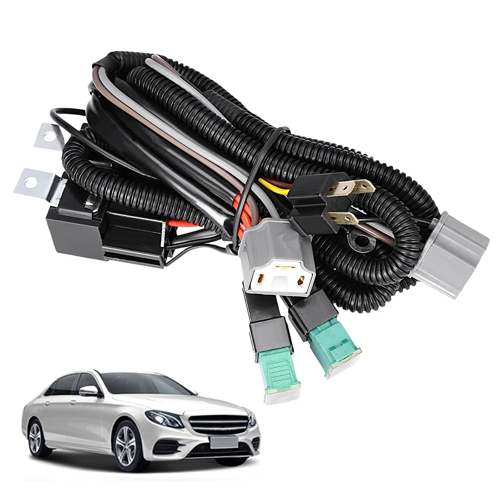 

Двойной жгут проводов реле фары дальнего и ближнего света H4 9003, удлинитель проводки светодиодных фар H4, жгут реле, керамические вилки