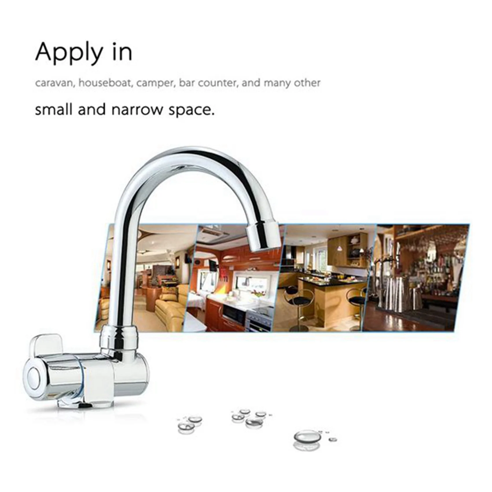 

ABGR-3X Rotation Copper Basin Faucet Cold Deck Kitchen Folding Caravan Bathroom Tap For Marine Boat Deck Camper