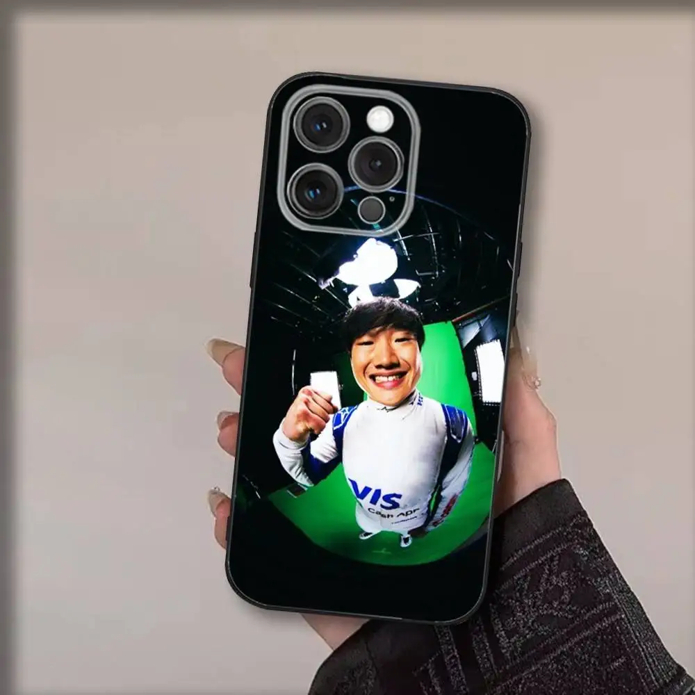 حافظة هاتف Y-Yuki Tsunodas 22 لهاتف iPhone 17,16,15,14,13,12,11,Pro,Max,Plus,Air,X,XS,XR,SE,8,7,Mini,Soft Black Funda