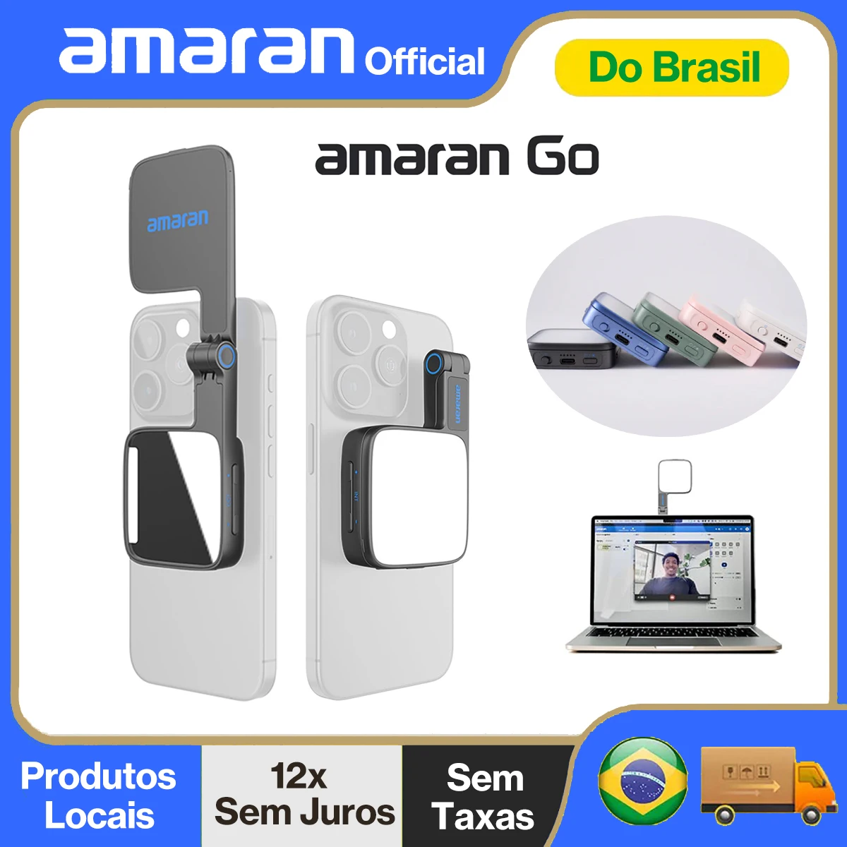【 】Amaran Go Luz Magnética para Telefone Selfie com Espelho Vlogging Light Mini - imagem 1