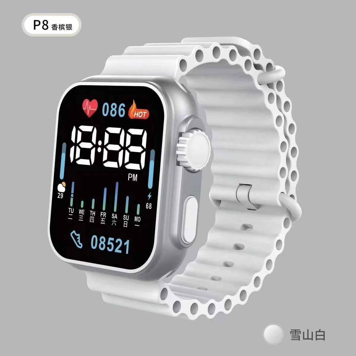 جديد LED ساعة رياضية رقمية P8 مطلي لون المحيط حزام موضة شخصية طالب الأطفال ساعة اليد الإلكترونية