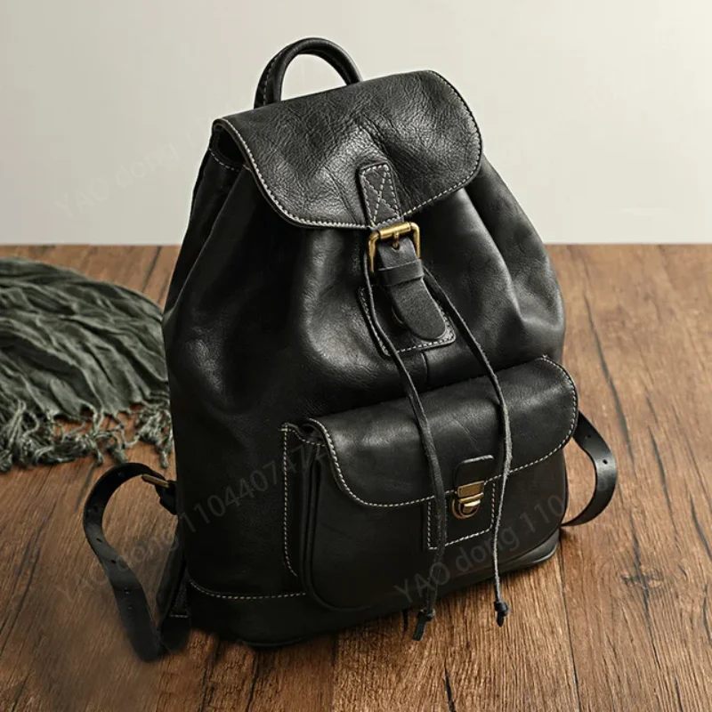 Yao Dong New Luxury Women Leather Backpacks Ladies Genuine Leather Luxury Backpack High-quality Woman Vintage Anti-theft Backbag