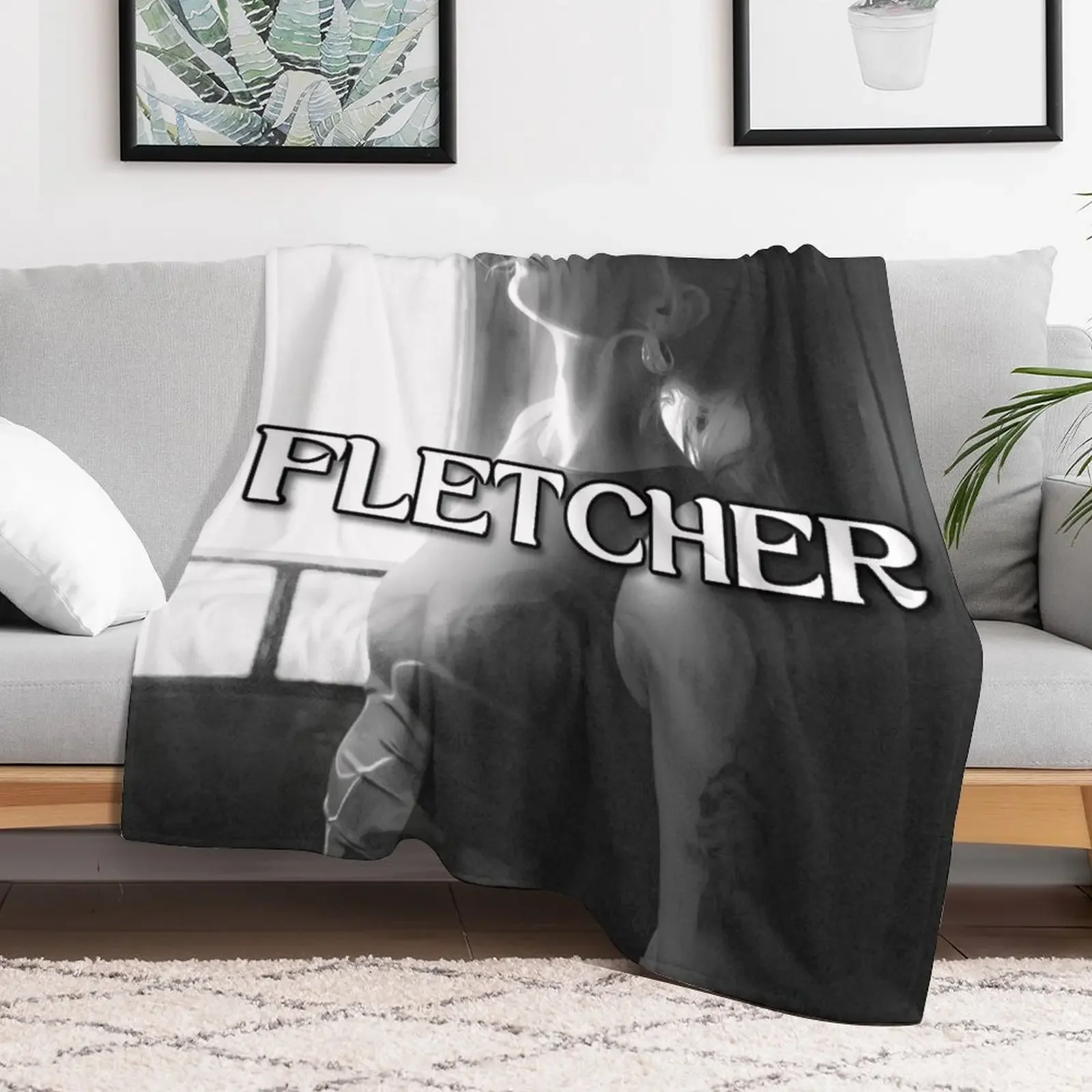 Fletcher Large Print Throw Blanket Loose Heavy Blankets For Sofas Blankets