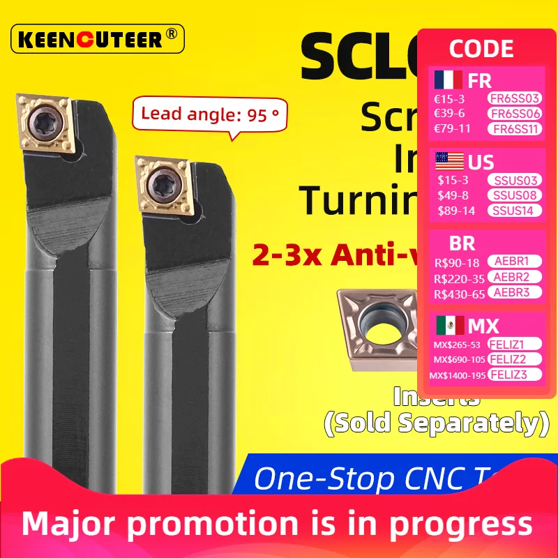 

S06K-SCLCR06 S08K-SCLCR06 S12M-SCLCR06 S16Q-SCLCR06 Internal Turning Tool Holder with CCMT Carbide Inserts CNC Lathe Boring Bar