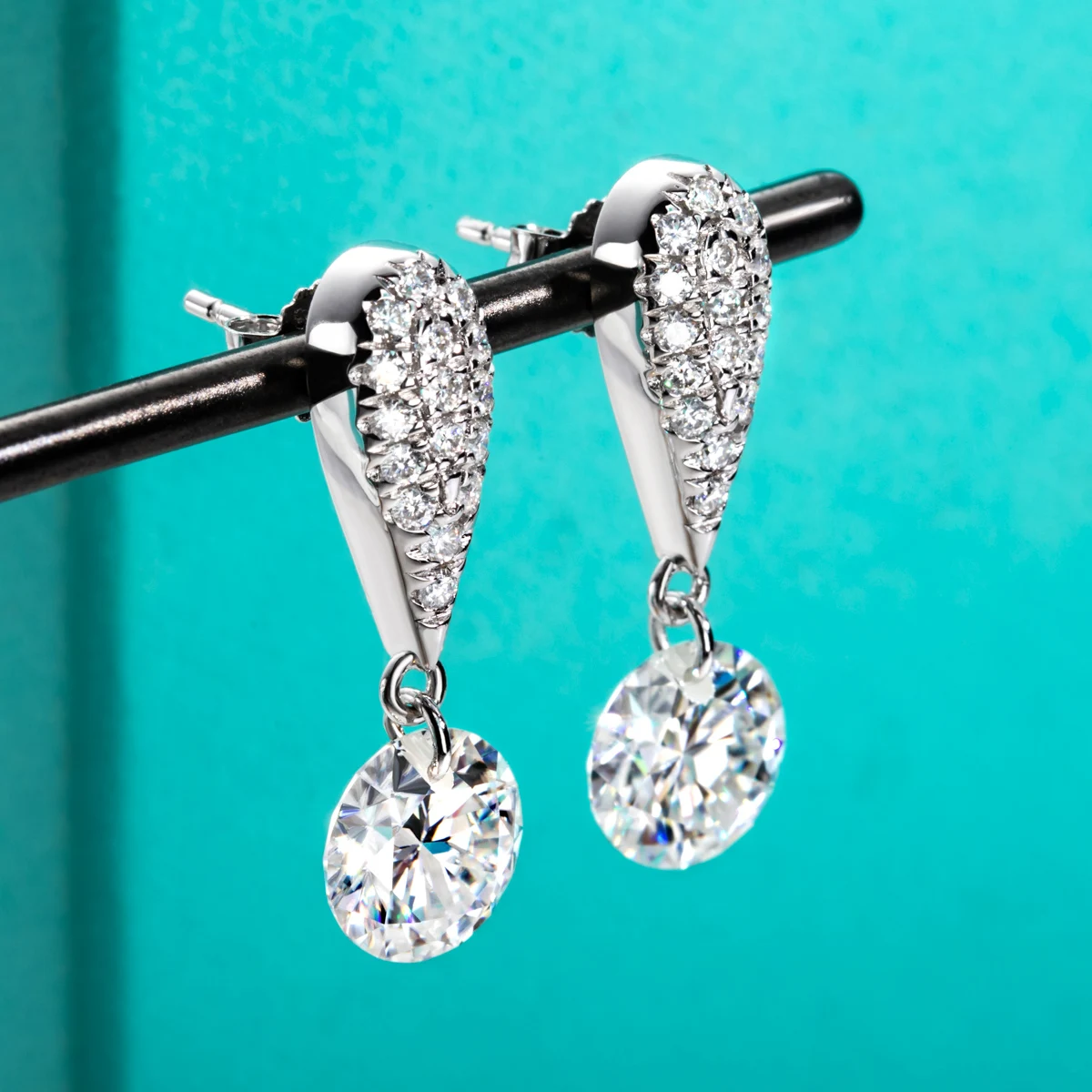 AnuJewel 6cttw D Color Moissanite Drop Earrings 18K Gold Plated 925 Sterling Silver Luxurious Stud Earring Women Gifts Wholesale