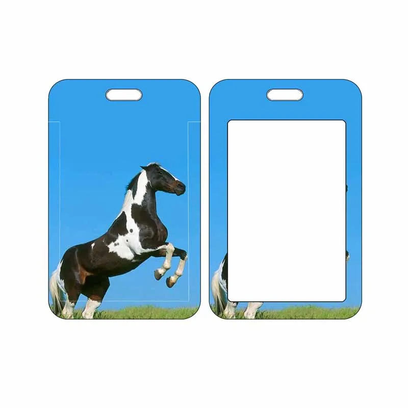 Fashion ID Card Holder Student Cumpus Work ID Cover Horses Credit Card Case Card Protector Bank Card Case Gift