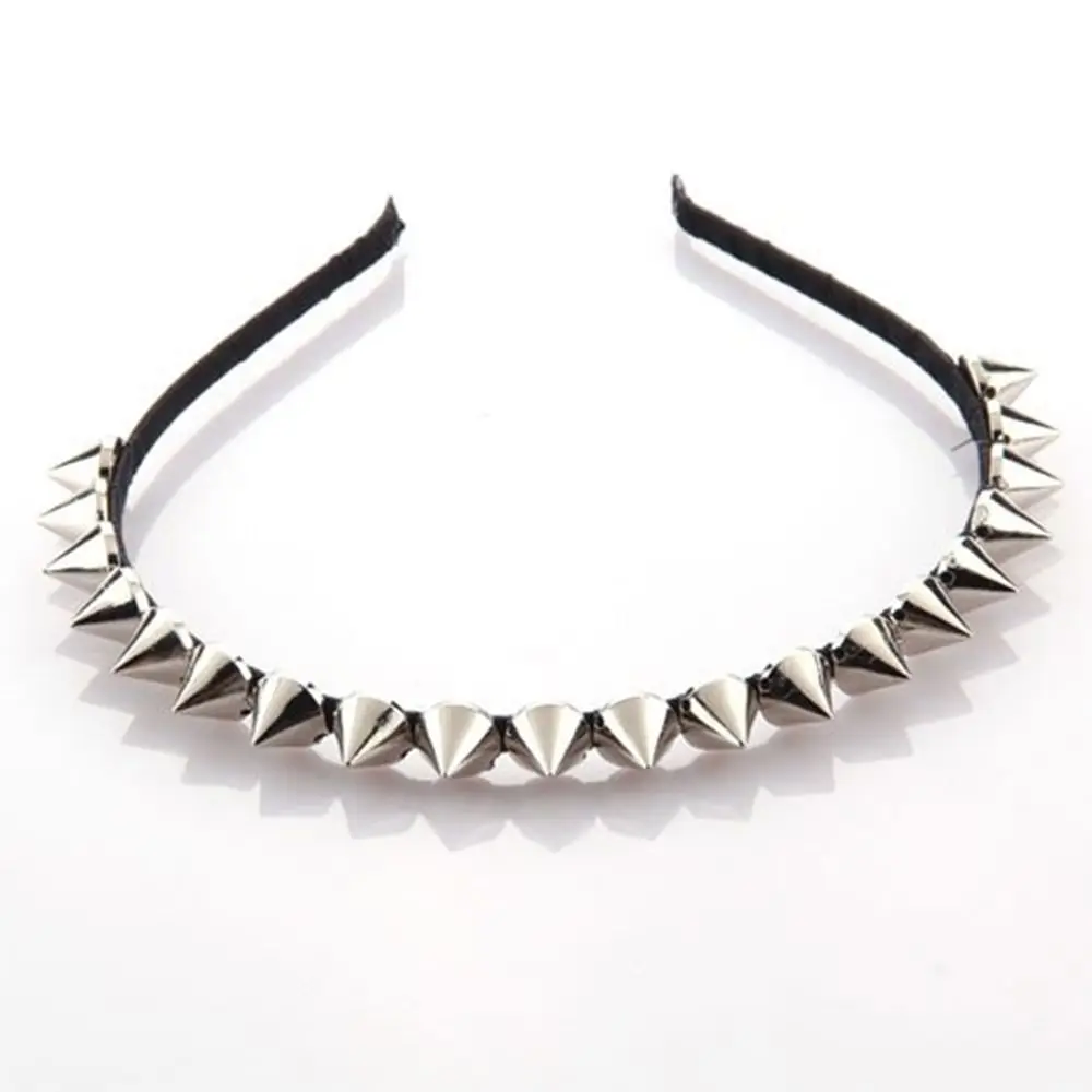 

Punk Fashion Captivating Bow Spike Metal Gift Party Jewelry Lady Headband Hair Band Rivets Hair Clips
