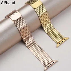 Luxury Strap For Apple Watch Ultra 49mm 45mm 44mm 41mm 42mm 40 38mm Loop Magnetic Bracelet For iWatch Series 8 7 6 543 SE Band