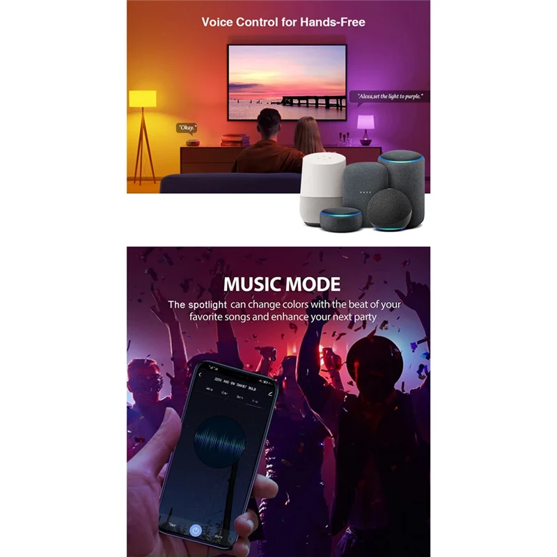 B47C Tuya Wifi GU10 Smart LED Light Bulb Dimmable 6W 220V Smart Life App Control Spotlight Bulb Works With Alexa Google 4PCS