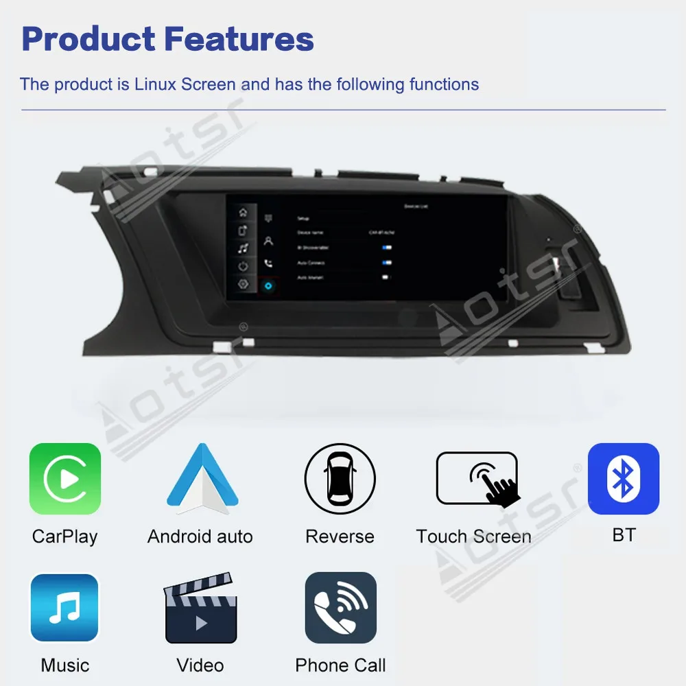 

8.8 Inch Linxu System Auto Carplay HiCar For Audi A4L 2013~2016 GPS Navigation Screen Stereo Multimedia Car Radio Auto Head Unit