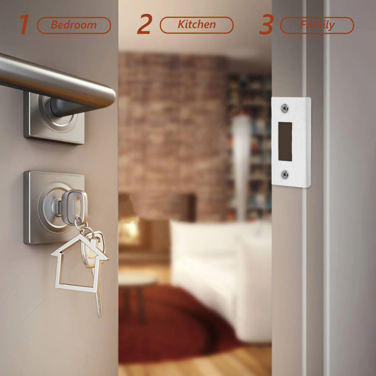 

6pcs Lock Strike Plate Stainless Steel 3.15 X 1.57 Inch For Interior Wooden Doors Smooth Latch Operation Durable Door