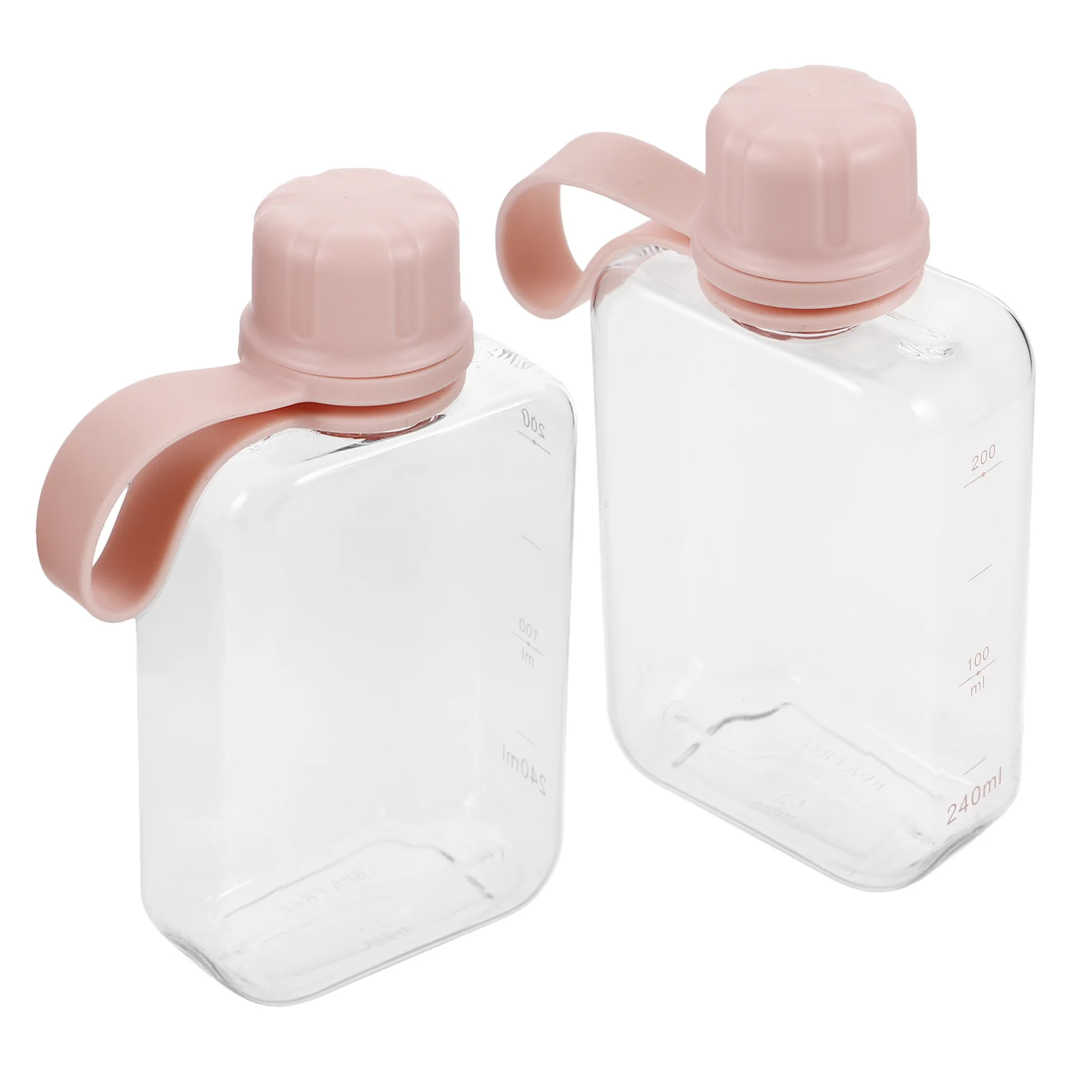 

2Pcs 240ml Portable Slim Water Bottle Compact Flask for Travel Pocket Sports Gym Outdoor Fitness Slim Water Bottle