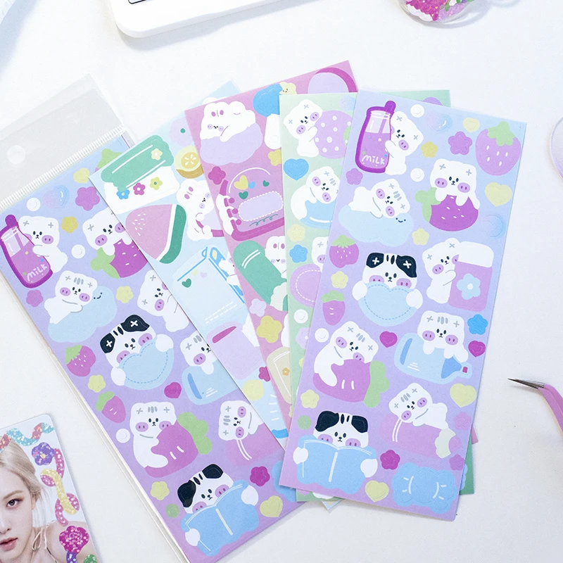 MOHAMM 4 Sheets Cute Writable Name Labels Sticker for Marking Objects Kids School Essentials Diary Stationery Material