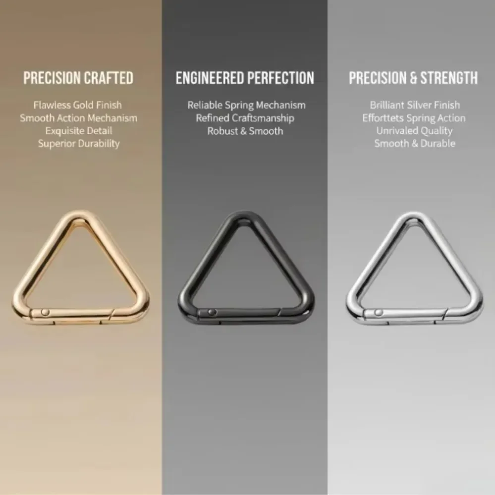 5-100Pcs Triangle Spring Gate O Ring Openable Leather Bag Handbag Belt Strap Buckle Connect Keyring Pendant Key Chain  DIY