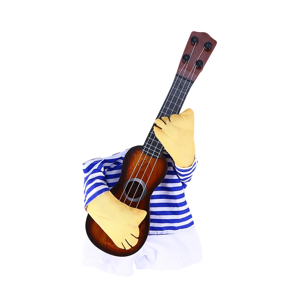 

Pet Guitarist Transformation Costume Exquisite Design Comfortable Wear Cosplay Party Photo Taking Christmas Gift Size M