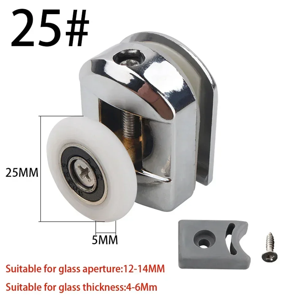 4 Pcs Shower Door Rollers Zinc Alloy Single Shower Door Roller Runners Wheels Pulley 25mm Glass Sliding Door Pulley Hardware