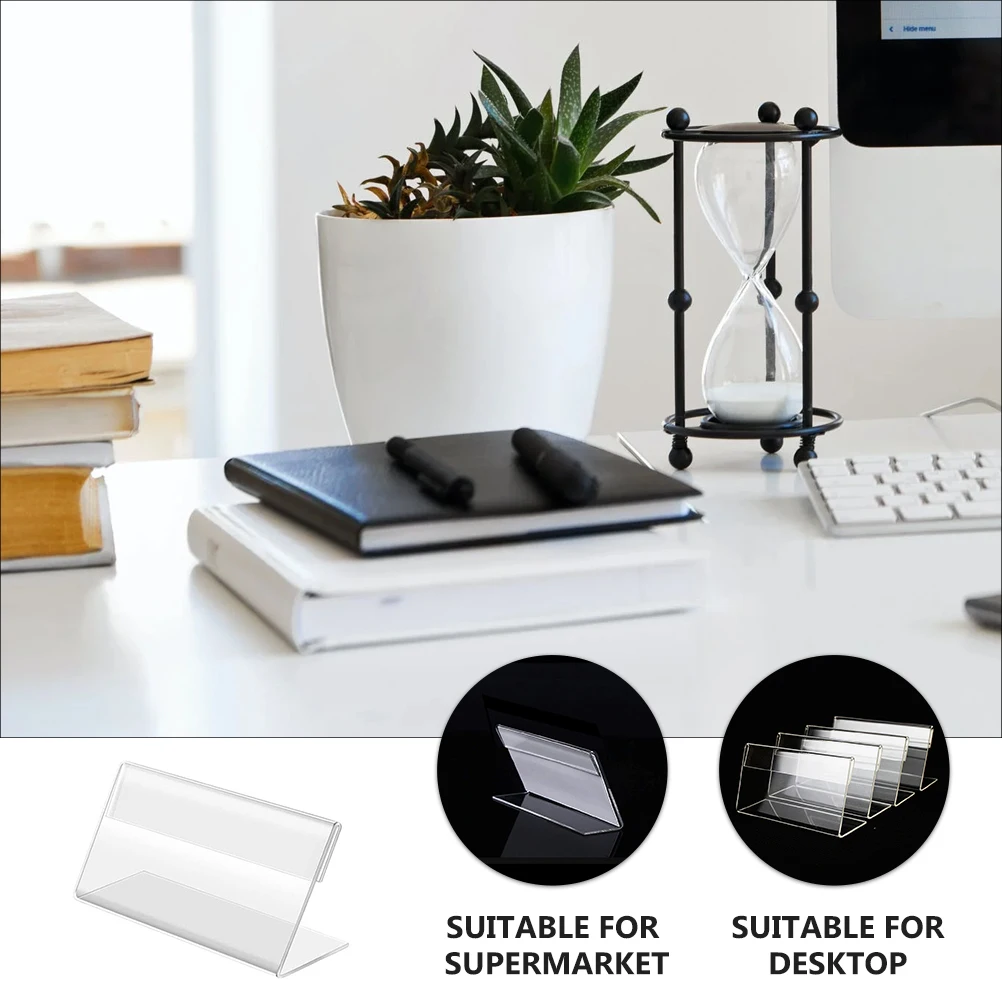 

20 Pcs Mini Desktop Sign Holders 7x4cm Acrylic Price Tag Racks Card Stands Labels Merchandise Display For Office Conference Desk