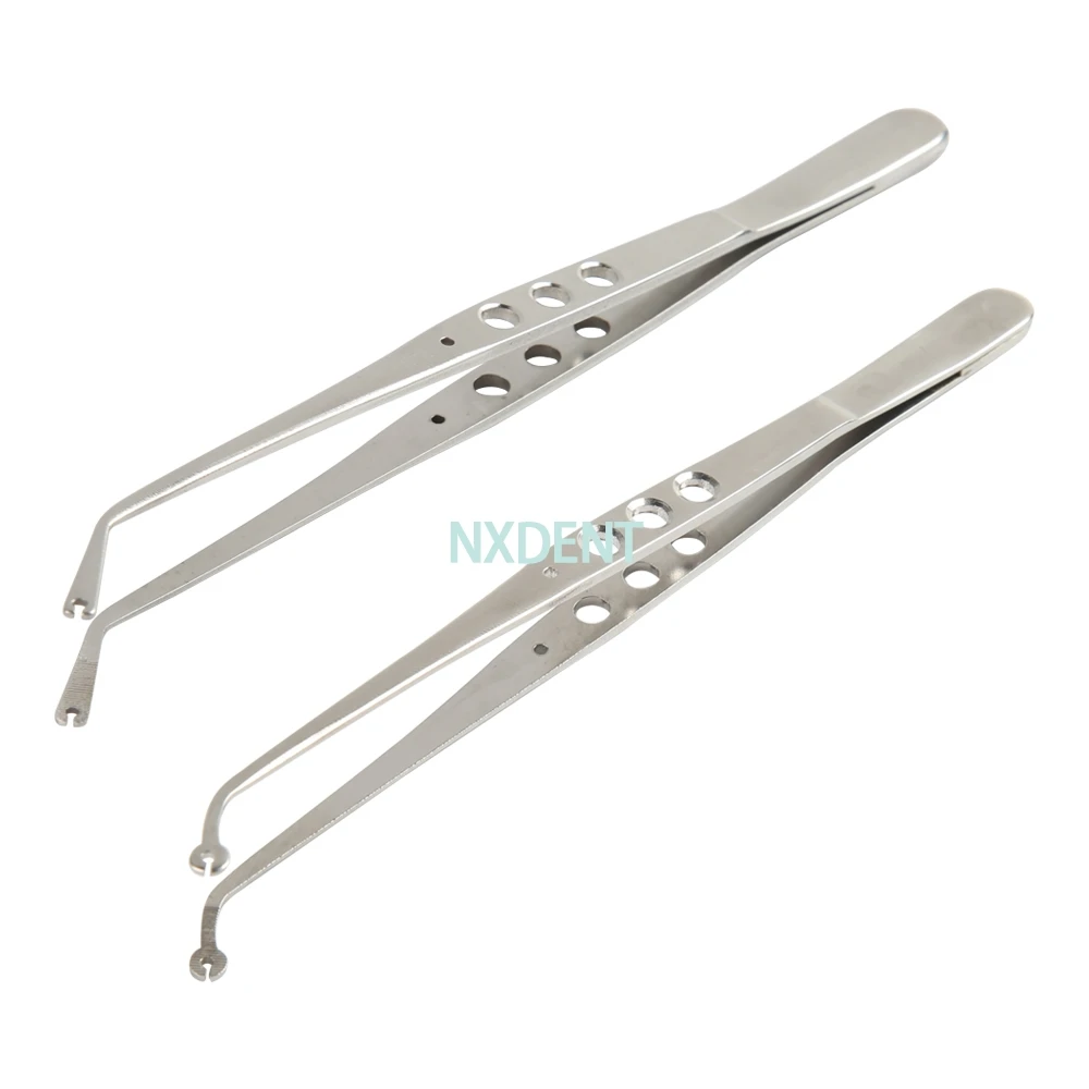 New 1pcs Dental Surgical Operation Stitching Tweezer College Tweezer Cotton Dressing Forceps Serrated Tip Stainless Steel Tool